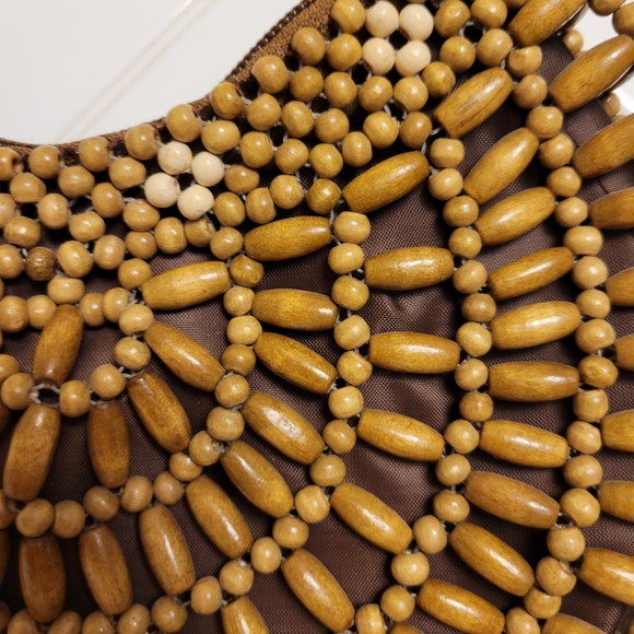 Boho wood beaded clutch - Picture 4 of 4